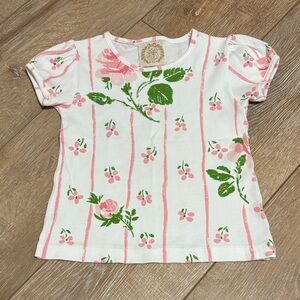 The Beaufort Bonnet Company Floral Pink and Green Kids Shirt